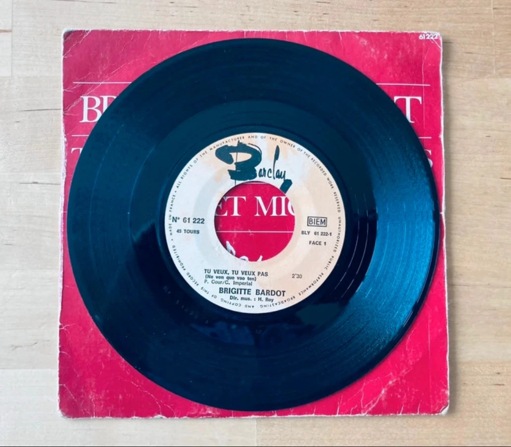 Disco de vinilo 45T Brigitte Bardot Tu quieres o no quieres? – photo 2